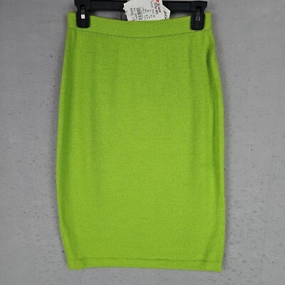 #ad St. John Collection Pencil Skirt Womens 4 Lime Green Wool Blend Designer Chic $144.48