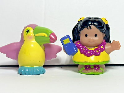 #ad Fisher Price Little People 2002 Toucan And 2008 Hawain Girl Lot of 2 $8.99