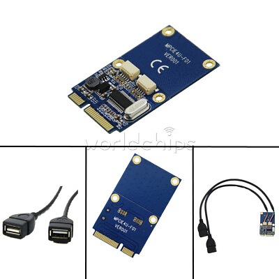 #ad 10x PCIe PCI E to USB Adapter mPCIe to 5 Pin 2 Ports Dual USB2.0 Converter Card $69.29