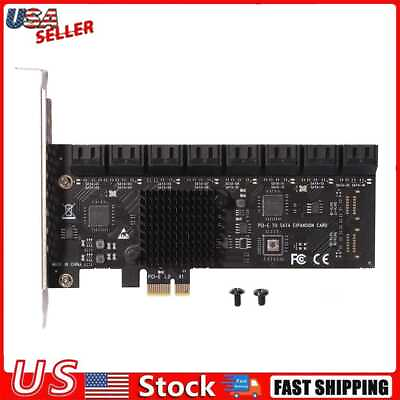 16 Port PCIE Expansion Card Controller PCIe X1 SATA3.0 Adapter 6Gbps for PC Lot $38.99
