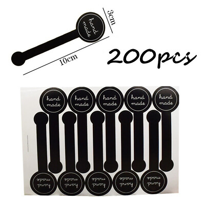 #ad 200Pcs Hand Made Long Sealing Pastes Stickers Gift Packaging Adhesive Label 68 $8.63
