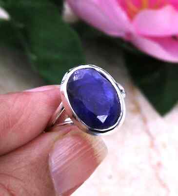 #ad Blue Sapphire Handmade Boho Ring Solid 925 Sterling Silver Statement Ring SA 762 $11.22