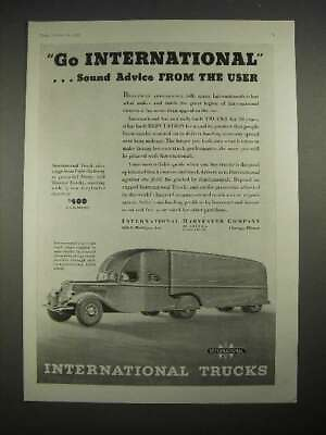 #ad 1935 International Harvester Truck Ad Sound Advice $19.99