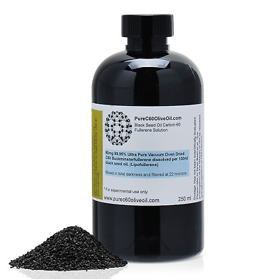 #ad PureC60OliveOil C60 Organic Black Seed Oil 250ml 99.95% Ultra Pure C60 200mg $94.99