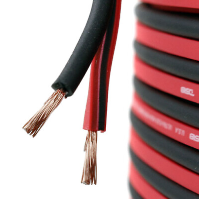 #ad 100 Ft 18 Gauge AWG Speaker Cable Car Home Audio 100#x27; Black Red Zip Wire DS18 $16.99