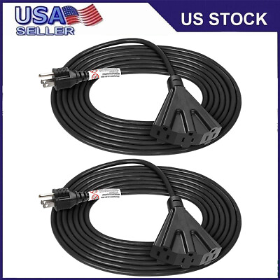 #ad 6 50 Foot 16 3 SJTW Black Outdoor Extension Cord with 3 Electrical Power Outlets $12.89
