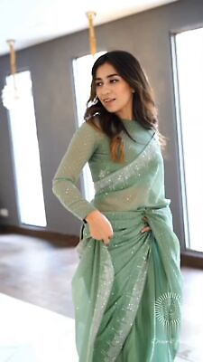 #ad Saree Blouse Indian Bollywood Pakistani Wedding Party Wear Designer Women Saree $35.85