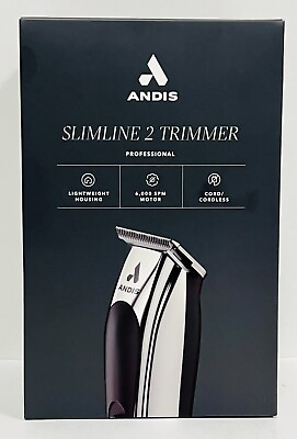 Andis #24800 Slimline 2 Trimmer Lightweight Housing 6000 SPM Motor Cord Cordless $64.95