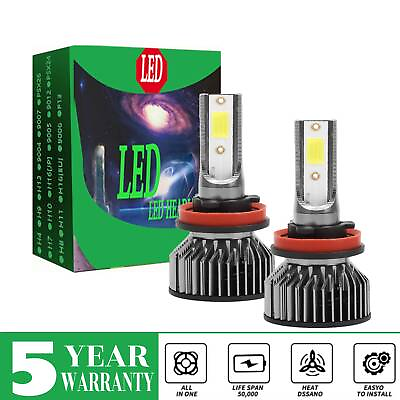 #ad H11 H8 LED Headlight Super Bright Bulbs Kit COOl White 6500K 50000LM Low Beam x2 $28.04