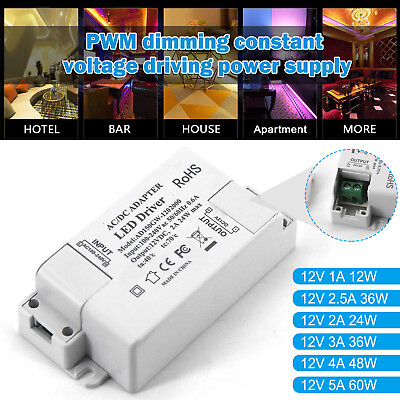 #ad #ad For Lighting LED Driver 12W 60W Dimmable Light Lamp Transformer Power Supply $9.99