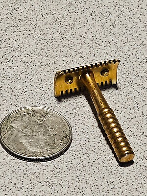 #ad #ad Salesman sample tiny working razor not a toy gold color actual blade $14.99