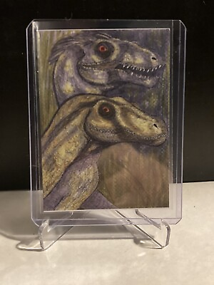 #ad Jurassic Park 3 Velociraptor Sketch Card Autograph By Original Artist ACEO $2.79