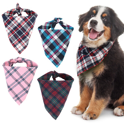 #ad 4PCS New Cute Dog Bandana Collar Puppy Cat Pet Neckerchief Neck Scarf Tie $6.64