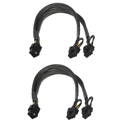 #ad PCIe Cable 6 Pin to Dual 8 Pin 62 Male GPU Cable Extension 320mm 12.6quot; 2pcs AU $21.72