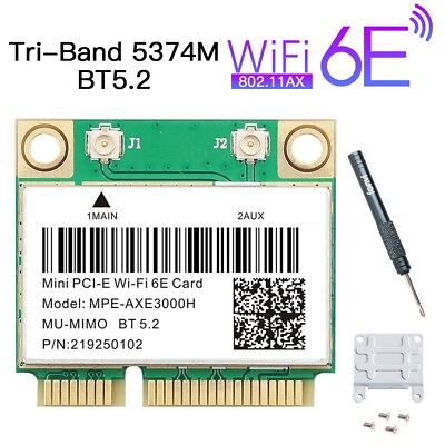 #ad Mini PCIE WiFi 6E WiFi Bluetooth Card 5400Mbps WiFi BT5.2 mini pcie Network Card $20.39