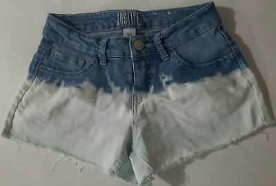 #ad Jean Denim Justice Cut off Shorts Size 10 Girls Ombre Denim White Aqua Cute $8.99
