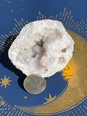 #ad Stunning Moroccan Druzy Quartz All Natural Raw Crystal Geode 127A $10.70