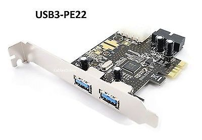 USB 3.0 2 Port PCI e Controller Card w On Board 20 Pin Header amp; 4 Pin Molex $29.99