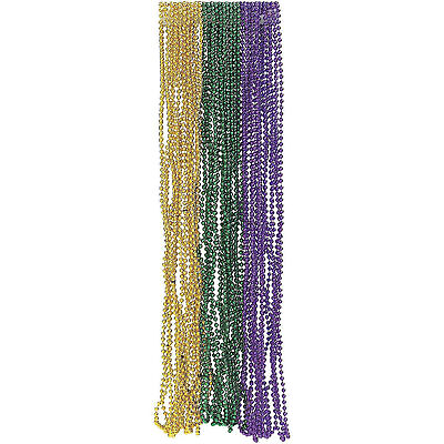 #ad Mardi Gras Beads 30 Pcs Colorful Assorted Beaded Necklace Metallic Colors Party $23.84