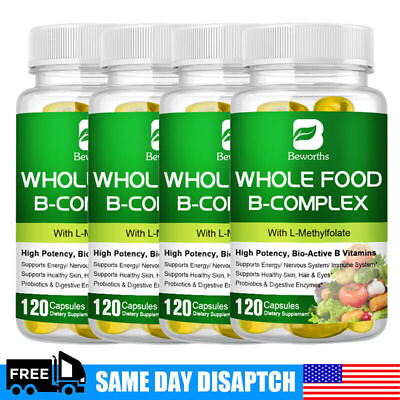 #ad Vitamin B Complex 120 Capsules B1B2B3B5B6B7B9B12 Immune Support Pills $13.29