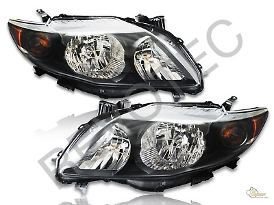 #ad Black Headlights For 09 10 Toyota Corolla S XRS Style RH LH $106.00