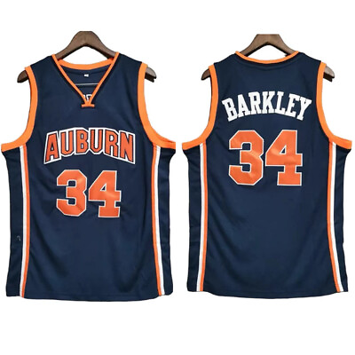 #ad Retro Vintage Charles Barkley #34 Auburn Throwback Classic Basketball Jersey $35.99
