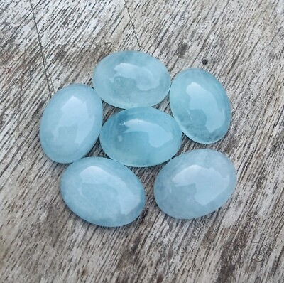 #ad Top Quality Natural Aqua Milky Oval Shape Cabochon Calibrated Loose Gemstones $7.58