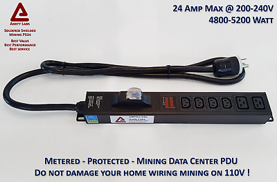 #ad Metered Cryptocurrency Mining PDU 4x C13 and 2x C19 Outlets $119.50