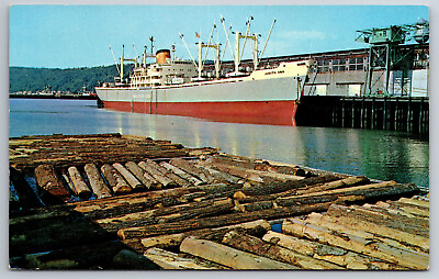 #ad #ad Vintage Postcard WA Seattle Puget Sound Cargo Ship Chrome 11936 $2.01