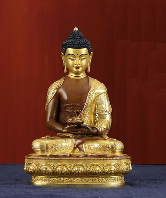 #ad 8#x27;#x27; Nepal tibet bronze silver gold buddhism Sakyamuni Amitabha buddha $399.50