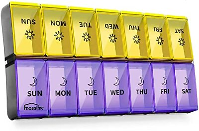 #ad XL Large Daily Pill Organizer 2 Times a Day Extra Jumbo 7 Day Pill Box Am Pm... $19.21
