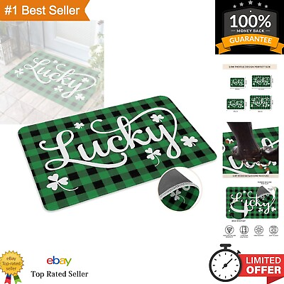 #ad Lucky Shamrocks Clover Doormat Non Slip Entrance Welcome Mat 23.6x15.7inch $31.99
