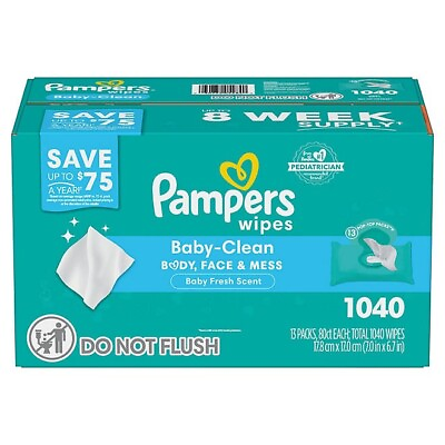 #ad Pampers Scented Baby Fresh Baby Wipes 13 Packs 1040 ct. Great Price $31.22