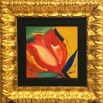 #ad Red Tulip by Alfred Gockel Original Acrylic on Canvas UNFRAMED $4500.00