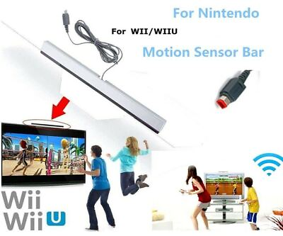 #ad Wired Remote Motion Sensor Bar IR Infrared Ray Inductor for Nintendo Wii Wii U $5.99