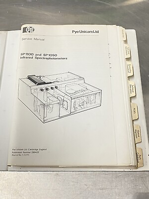 #ad PYE Unicam SP1100 SP1050 Spectrophotometer IR Users Guide Instruction Manual $39.99