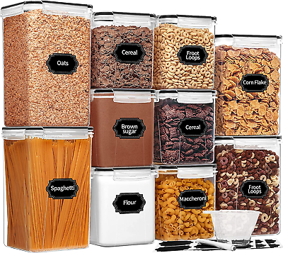 #ad Large Airtight Food Storage Containers with Lids 10 Pack Cereal Containers Stor $51.99