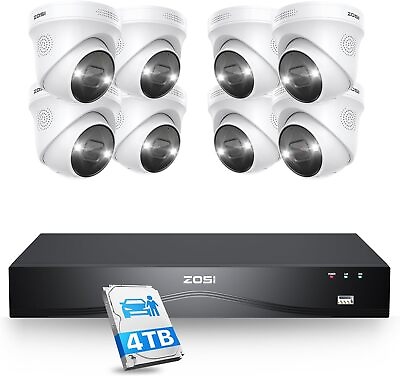 #ad ZOSI 16CH NVR 4K 8MP PoE 24 7 Record Home Security System Camera 2 Way Audio 4TB $639.99