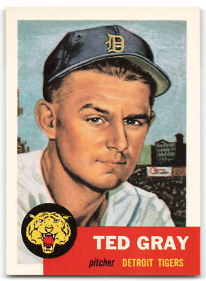 #ad 1991 Topps Archives 1953 #52 Ted Gray Bio black text Detroit Tigers 3BA $0.99