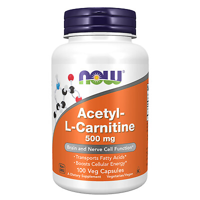 #ad NOW FOODS Acetyl L Carnitine 500 mg 100 Veg Capsules $16.69