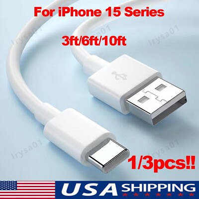 #ad For iPhone 15 Pro Max 15 Plus USB A Cable Fast Charger Type C Charging Data Cord $3.89