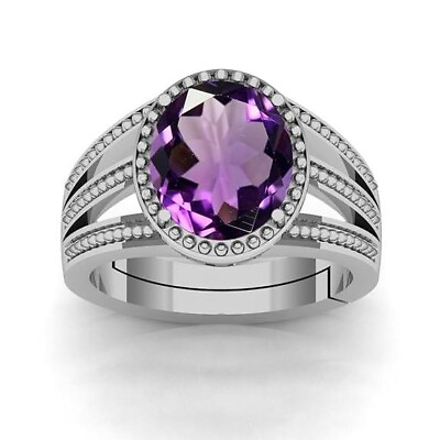 #ad 8.50 Carat Original Amethyst Gemstone Silver Adjustabler Ring For Women And Men $50.00