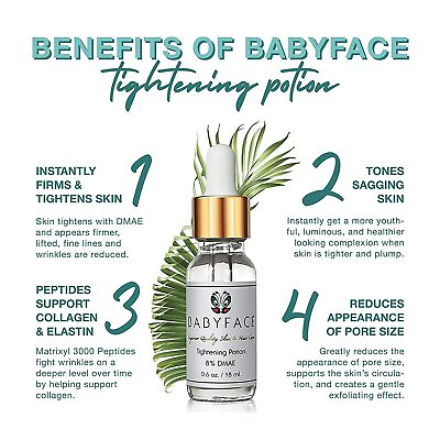 #ad Babyface Skin Tightening Serum STRONG 8% DMAE Matrixyl Large Pores Pore Sagging $17.99