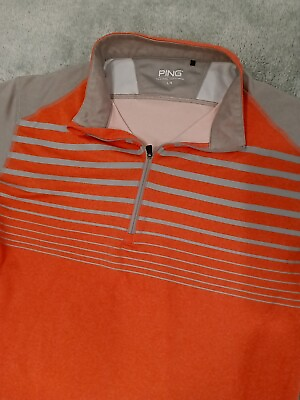 #ad Ping Golf Shirt Mens LG Sensor Cool Pullover Coral Orange Long Sleeve 1 4 Zip $18.74