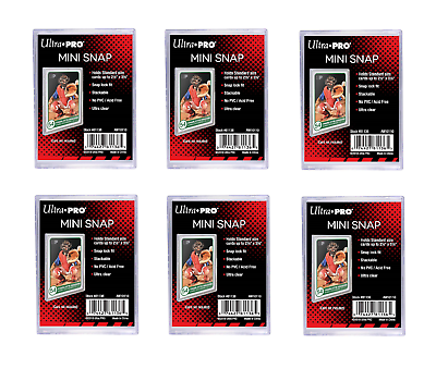 #ad 6 Pack Ultra Pro Mini Snap Card Holders Stackable Standard Size Archival Safe $7.49