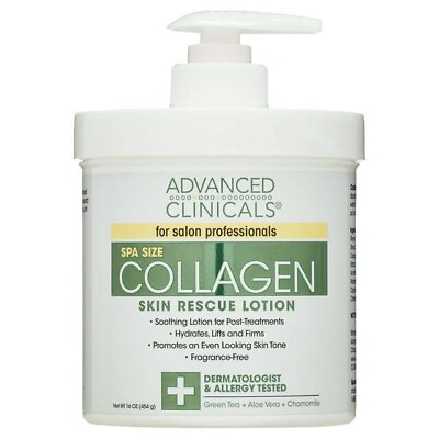 #ad Advanced Clinicals Spa Size Collagen Skin Rescue Lotion {16 Oz} 454g free ship $7.97