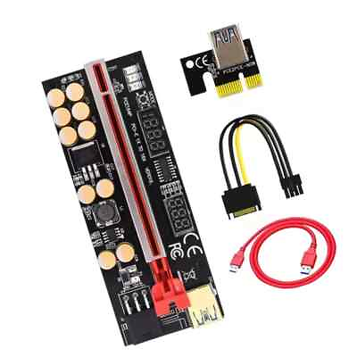 #ad PCI E Riser VER016 V016 pro Card Extender USB 3.0 SATA to Molex Adapter Cable $19.79