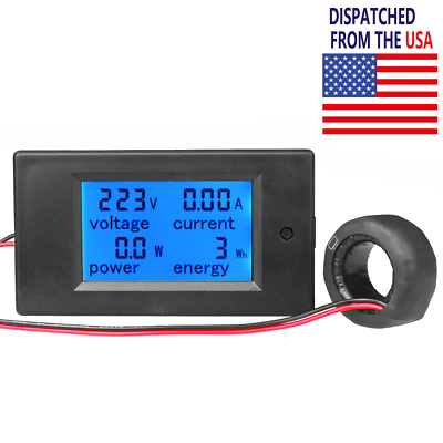 #ad 100A AC Digital Power Panel Meter Monitor Power Energy Voltmeter Ammeter 80 260V $12.06