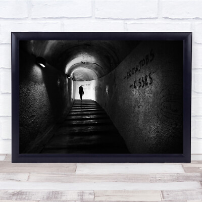 #ad Stone pathway person walking Wall Art Print GBP 31.96