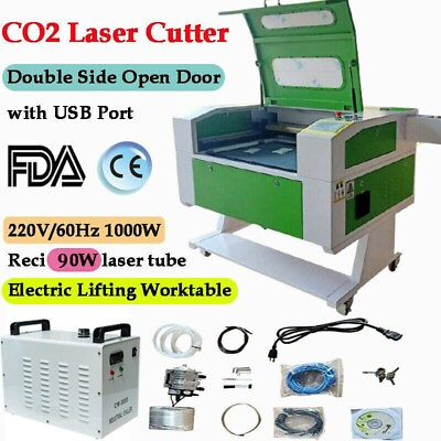 #ad 90W CO2 Laser Engraver Cutter Cutting Laser Engraving Machine 500x700mm $2765.63